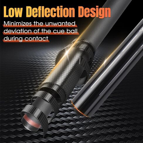 Little Monster Carbon Fiber Pool Cue - 3 Pieces Break Jump Cue Pool Stick, Technology Low Deflection Billiard Pool Cue Stick 12.9mm Tip with PU Leather Bag in Saudi Arabia