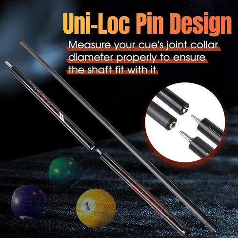 Little Monster Carbon Fiber Pool Cue - 3 Pieces Break Jump Cue Pool Stick, Technology Low Deflection Billiard Pool Cue Stick 12.9mm Tip with PU Leather Bag in Saudi Arabia
