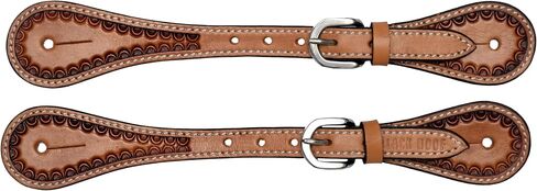 Border Tooled Leather Spur Straps for Horse Riders in Saudi Arabia