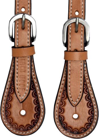 Border Tooled Leather Spur Straps for Horse Riders in Saudi Arabia