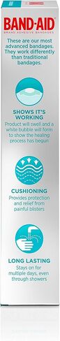 ضمادات لاصقة مائية من العلامة التجارية Band-Aid لبثور أصابع القدم، وسادة بثور مقاومة للماء، عدد 8 in Kuwait