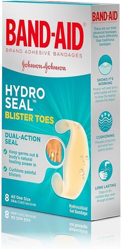 ضمادات لاصقة مائية من العلامة التجارية Band-Aid لبثور أصابع القدم، وسادة بثور مقاومة للماء، عدد 8 in Kuwait