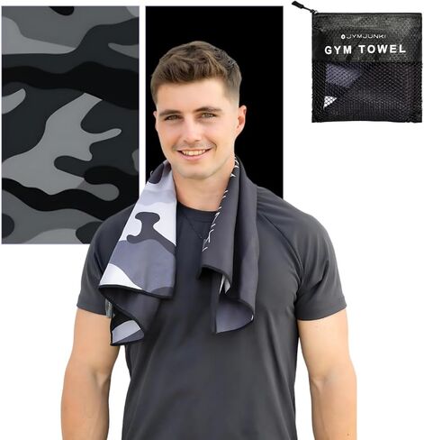 Gym Towel for Working Out (35 x 17 Inches) - 100% Recycled Microfiber, Lightweight Soft & Highly Absorbent Sports, Yoga & Workout Towel, Sweat Towel for Gym - Ideal Gift in Saudi Arabia