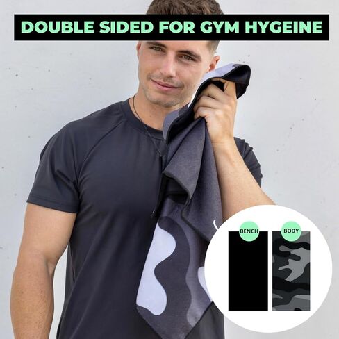 Gym Towel for Working Out (35 x 17 Inches) - 100% Recycled Microfiber, Lightweight Soft & Highly Absorbent Sports, Yoga & Workout Towel, Sweat Towel for Gym - Ideal Gift in Saudi Arabia