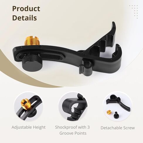 yeesport 4 Pcs Drum Microphone Clip Set, Shockproof Drum Microphone Clamps, Mini Drum Mic Mount Clamps, Black Drum Microphone Securing Clips, Musical Instrument Supplies in Saudi Arabia