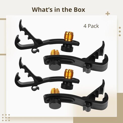 yeesport 4 Pcs Drum Microphone Clip Set, Shockproof Drum Microphone Clamps, Mini Drum Mic Mount Clamps, Black Drum Microphone Securing Clips, Musical Instrument Supplies in Saudi Arabia