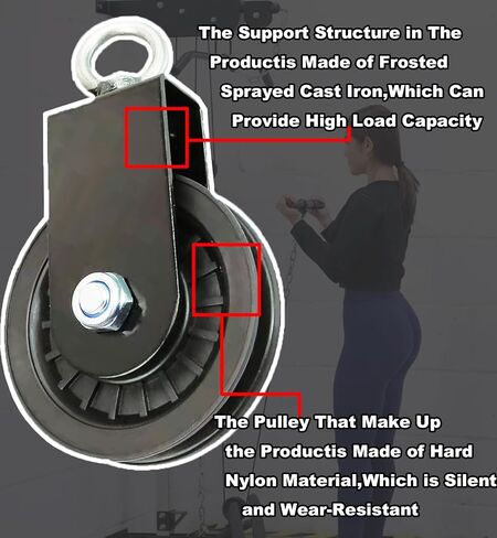 3.5 in 90mm Cable Pulley Attachments for Gym,Cable Pulley Wheel for Gym System Silence Pulley Rotation Traction Wheel Smooth Detachable 360 Rotation 1Pcs in Saudi Arabia