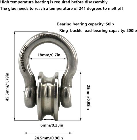 Long Bar Detachable U Shaped Pulley with Large Size Long Screw Groove Pulley Wheel Track Fixed Pulley Suitable for Wire Rope Traction Small Crane Salvage System Pulley Model Silver in Saudi Arabia