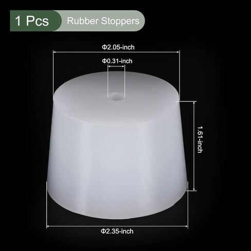 YOKIVE Silicone Rubber Stoppers with Hole, Tapered Plugs with High-Temperature Resistance | Protect Hole, Great for Lab Industry (White, 52mm to 59.7mm) in Saudi Arabia