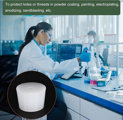 YOKIVE Silicone Rubber Stoppers with Hole, Tapered Plugs with High-Temperature Resistance | Protect Hole, Great for Lab Industry (White, 52mm to 59.7mm) in Saudi Arabia