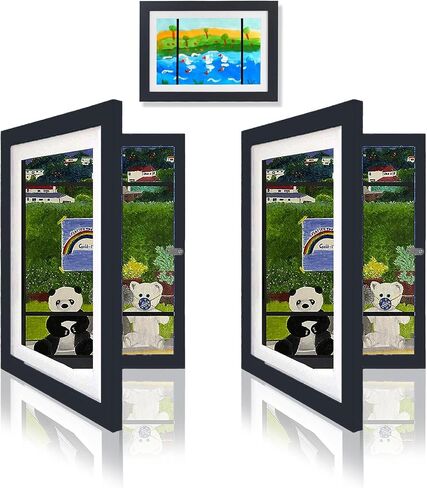 2Pack Frame for Kids Artwork Picture Frame Art Display for Kids Artwork 8.3 x 11in Kids Art Frames Changeable Up To 150 Pcs for Children Art Projects Drawings Black in Saudi Arabia