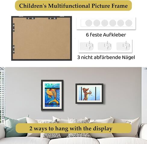 2Pack Frame for Kids Artwork Picture Frame Art Display for Kids Artwork 8.3 x 11in Kids Art Frames Changeable Up To 150 Pcs for Children Art Projects Drawings Black in Saudi Arabia