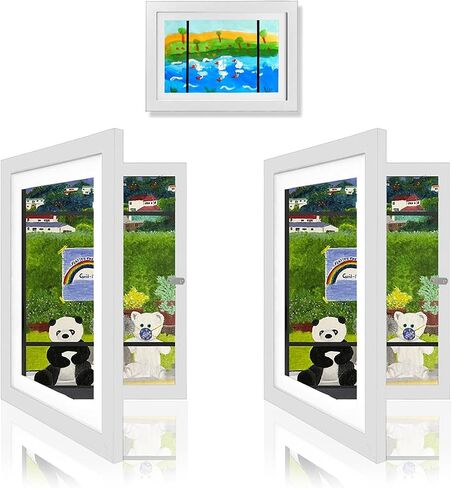 2Pack Frame for Kids Artwork Picture Frame Art Display for Kids Artwork 8.3 x 11in Kids Art Frames Changeable Up To 150 Pcs for Children Art Projects Drawings Black in Saudi Arabia