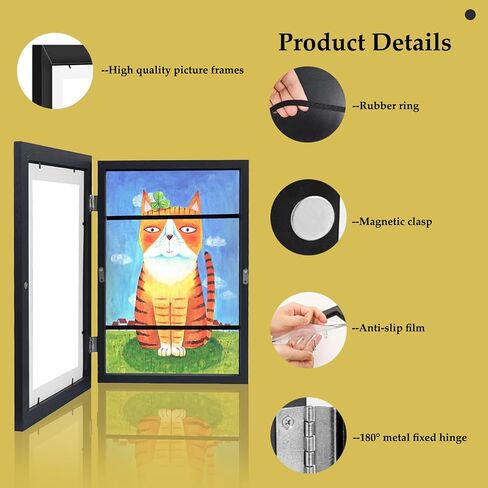 2Pack Frame for Kids Artwork Picture Frame Art Display for Kids Artwork 8.3 x 11in Kids Art Frames Changeable Up To 150 Pcs for Children Art Projects Drawings Black in Saudi Arabia