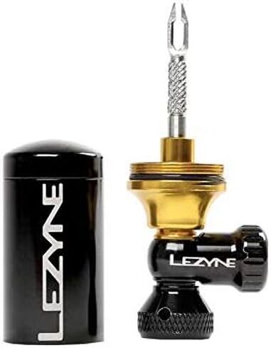 Lezyne, Tubeless CO2 Blaster | CO2 Inflator/Tubeless Bike Tire Repair Kit w/ 2x20g Threaded Cartridges, Black/Gold, Road, Gravel, Mountain, XC, Enduro in Saudi Arabia