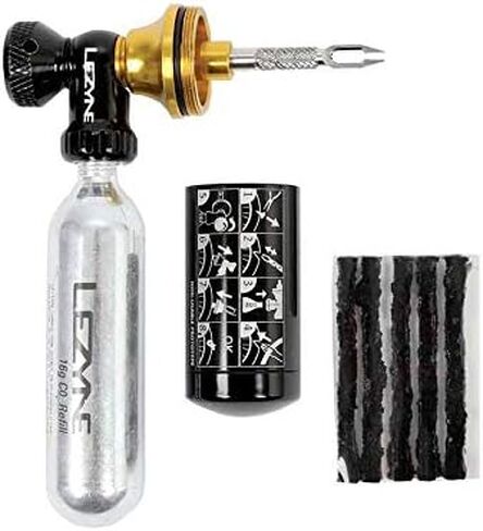 Lezyne, Tubeless CO2 Blaster | CO2 Inflator/Tubeless Bike Tire Repair Kit w/ 2x20g Threaded Cartridges, Black/Gold, Road, Gravel, Mountain, XC, Enduro in Saudi Arabia