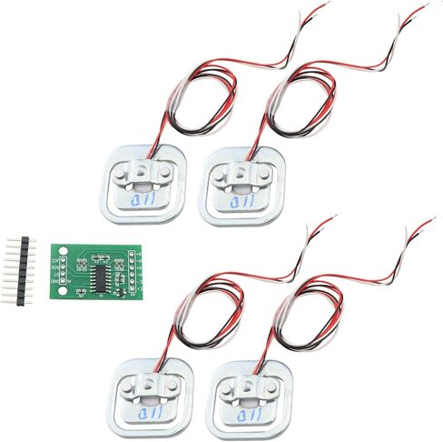 4pcs 50kg Human Scale Load Cell Weighing Sensor Resistance Strain Half-Bridge Sensor and 1pc HX711 AD Amplifier Weight Module in Saudi Arabia