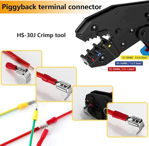 smseaces 80pcs 22-10AWG Piggy Back Spade Terminal Connectors 6.3mm(1/4") Piggyback Wire Connectors for Automotive,Audio systems,Household Appliances Double spade connector in Saudi Arabia
