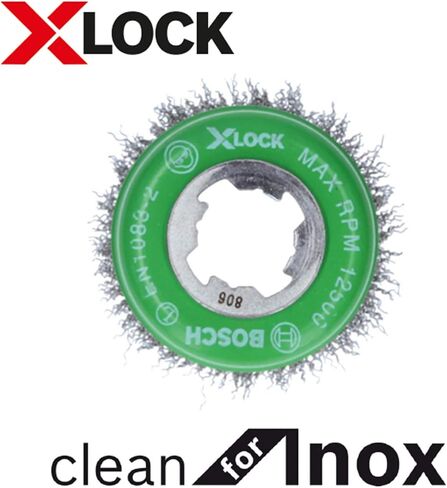 Bosch X-LOCK 2608620725 Cup Wire Brush (Cup Shape, 3.0 inches (75 mm) Diameter, Iron 0.01 inch (0.3 mm) Straight, 1 Piece) in Saudi Arabia