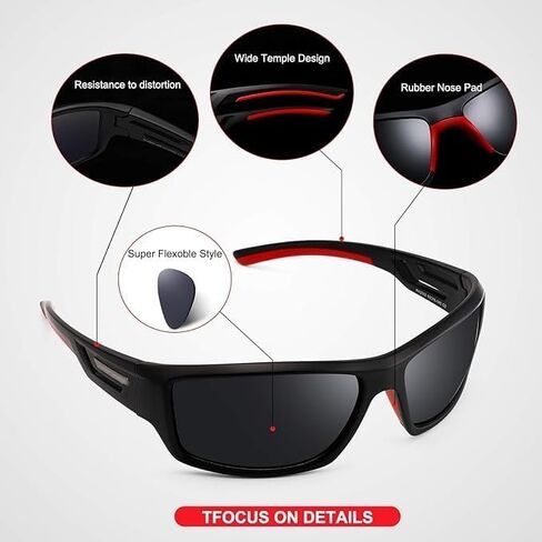 PUKCLAR Sports Polarized Sunglasses for Men Women Driving Sunglasses Cycling Running Fishing Goggles Unbreakable Frame in Saudi Arabia