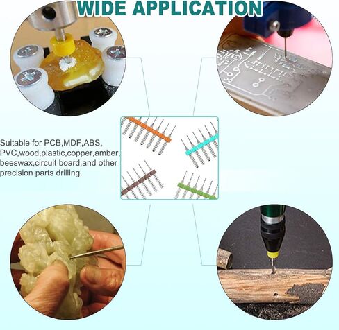 مجموعة لقم الثقب PCB، 0.6 مم 0.8 مم 1.0 مم 1.2 مم لقمة مثقاب من كربيد الناي الحلزوني، لطباعة لوحة الدوائر والمجوهرات وشمع العسل والحجر الخام باستخدام الحاسب الآلي وما إلى ذلك (4 مجموعات) in Saudi Arabia