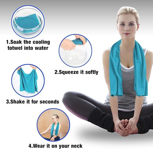 6 عبوات من مناشف التبريد من أمجيكو، منشفة باردة فورية رائعة للرقبة والوجه، مناشف العرق الناعمة القابلة للتنفس للرياضة وصالة الألعاب الرياضية واليوجا والجولف والشاطئ والتخييم والسفر والطقس الحار in Kuwait