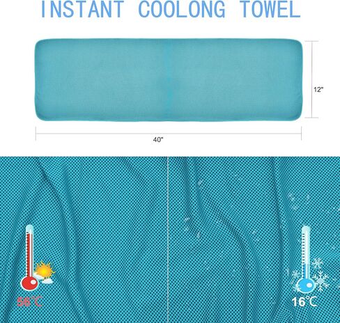 6 عبوات من مناشف التبريد من أمجيكو، منشفة باردة فورية رائعة للرقبة والوجه، مناشف العرق الناعمة القابلة للتنفس للرياضة وصالة الألعاب الرياضية واليوجا والجولف والشاطئ والتخييم والسفر والطقس الحار in Kuwait