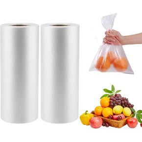 CLASSY Plastic Produce Bags for Food Storage,700 Bags - 12"x16" Clear Grocery Bag for Fruits, Vegetables, Bread,Meat,Continuous,Easy Tear Design.