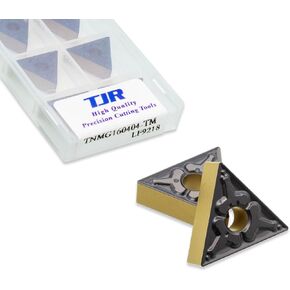 TJR® 10 قطع مخرطة كربيد قابلة للفهرسة TNMG من مخارط CNC والمخارط القياسية للفولاذ المقاوم للصدأ والصلب والحديد الزهر وغيرها من الآلات المعدنية (TNMG160408-MA LF6018) in Kuwait