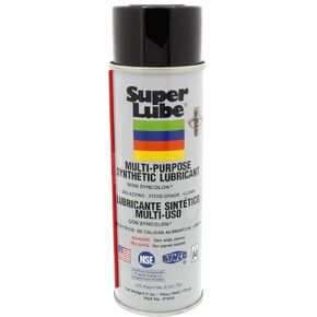 Super Lube Multi-Purpose Synthetic Lubricant w/Syncolon® (Translucent, 6oz Aerosol) | NSF Certified Food Grade & Clean | No Drip, Run, or Evaporation