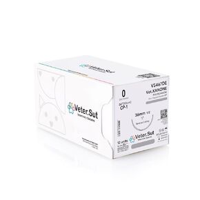 VeterSut VetXANONE Absorbable Polydioxanone Surgical Suture USP Size 0, (CP-1) 1/2 36mm Reverse Cutting Needle, 36 Inches (90 cm), 12 Count, Veterinary Use Only