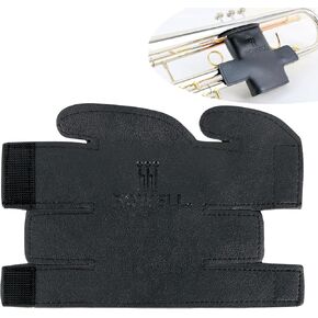 ROWELL Trumpet Hand Guard Leather Trumpet Valve Guard Portable Trumpet Valve Cover Trumpet Hand Guard Pads use as Protection from Corrosion, Scratches and Stains(Black)