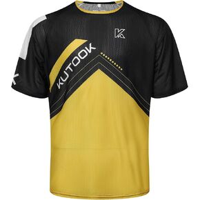 KUTOOK Loose Fit Cycling Jersey Quick Dry MTB Shirts Short Sleeve Top for Men