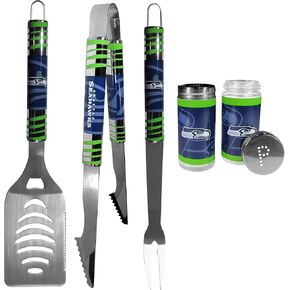 NFL Siskiyou Sports Fan Shop Seattle Seahawks 3 pc Tailgater BBQ Set and Salt and Pepper Shaker Set One Size Team Color