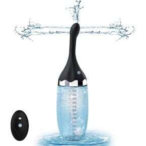 Anal Douche Automatic Enema Bulb - Electric Enemas for Colon Cleanse for Women with 3 Speeds 5 Spouts, Silicone Douches for Men Anal Cleaner, Remote Control Enema Kit Anti-Backflow Bottle 20oz