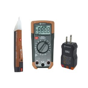 Southwire 10037K Electrical Test Kit with Full-Function Multimeter; Non-Contact Voltage Detector; and Outlet Tester; Includes Test Leads and Batteries