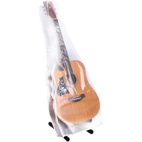 Acoustic Guitar Dust Cover, Waterproof PVC Frosted Electric Guitar Dust Cover Zippered Storage Bag, Instrument Shell for Bass Folk Classical Guitars, Clear