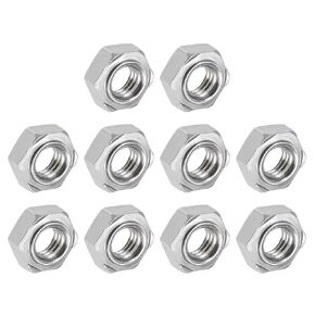 Hex Weld Nuts Steel (3/8-16 Thread Size) 10Pcs, Carbon Steel Hexagonal Nuts - for Machinery Industry, Home Furniture Repair