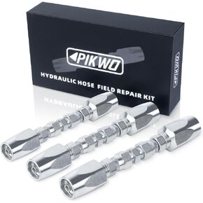 3Pcs Hydraulic Hose Field Repair Kit,1/4", 3/8", 1/2" Inner Diameter Reusable
