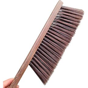 Hand Broom Brush,Natural Wooden Handle Soft Bristles Dusting Cleaning Brush,Light and Sturdy for Furniture,Bed,Car,Bench, Crevice Cleans