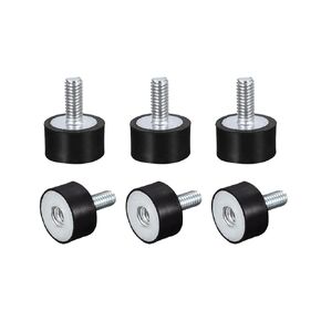 uxcell Rubber Mounts 6pcs M4 Male/Female Vibration Isolator Shock Absorber, for Garage Motor Air Compressor Car Boat Bobbins, D15mmxH8mm