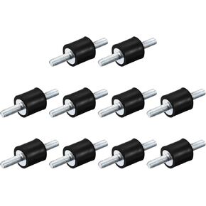 uxcell M5x15mm Rubber Mounts, 10pcs Anti Vibration Isolator Studs Shock Absorber Male for Air Compressors, Garage Motor, Diesel Engines, 15x15mm