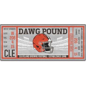 FANMATS 23117 NFL - سجادة عداء بتصميم تذكرة كليفلاند براونز - 30 بوصة. × 72 بوصة. | سجادة منطقة المعجبين الرياضية، سجادة ديكور المنزل وسجادة الخياطة