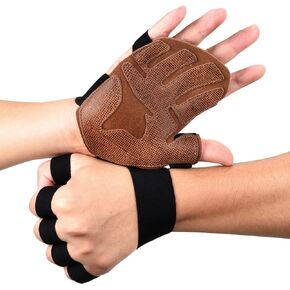 Workout Gloves for Men Women, Weight Lifting Gloves with Padded Leather Palm Grip Gym Gloves Durable Exercise Gloves for Kettlebell, Pull-Ups, Row, Cross Training, WODs-NO Calluses