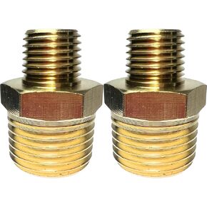 2pcs Brass Nipple Pipe Fitting 1/8" x 1/2" NPT Male Hex Adapter by CX WONDERLAND