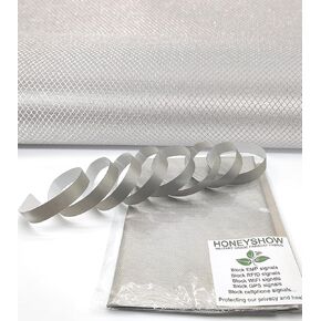 Faraday Fabric Shielding Cloth Soft Conductive Material(Copper/Nickle/Poly)- (43"W×39"L) Duct Tape (78"L) for Protection against EMP&RFID, and Block Signals from Cellular GPS, WiFi, Bluetooth(Diamond)