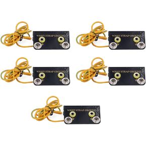 Walfront 5Pcs Wrist Strap Ground Socket Connector Anti Static ESD Grounding System L Shaped Connector for Wrist Strap Table Mats, Industrial Connector