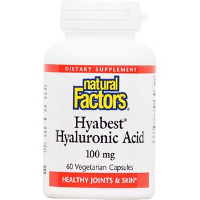 Natural Factors - Hyabest Hyaluronic Acid, Supports Healthy Joints & Skin, 60 Vegetarian Capsules