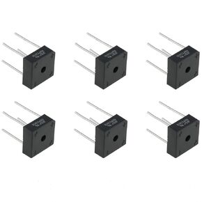 6PCS Rectifier Bridge Stack KBPC Square Bridge 4 Pin Silicon Single Phase Bridge Rectifier Diode 10A 1000V for Household Appliance and Industrial Electronic Circuits