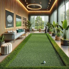 Ottomanson Artificial Turf Golf Hitting Mat, Indoor/Outdoor Waterproof Synthetic Fake Grass for Putting Practice Baseball Football Sports Gym Backyard, Custom Size 2' up to 30'